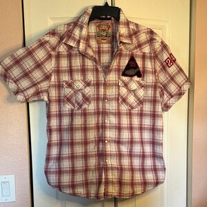 Just a Cheap Shirt Men's Plaid Western Short Sleeve Shirt